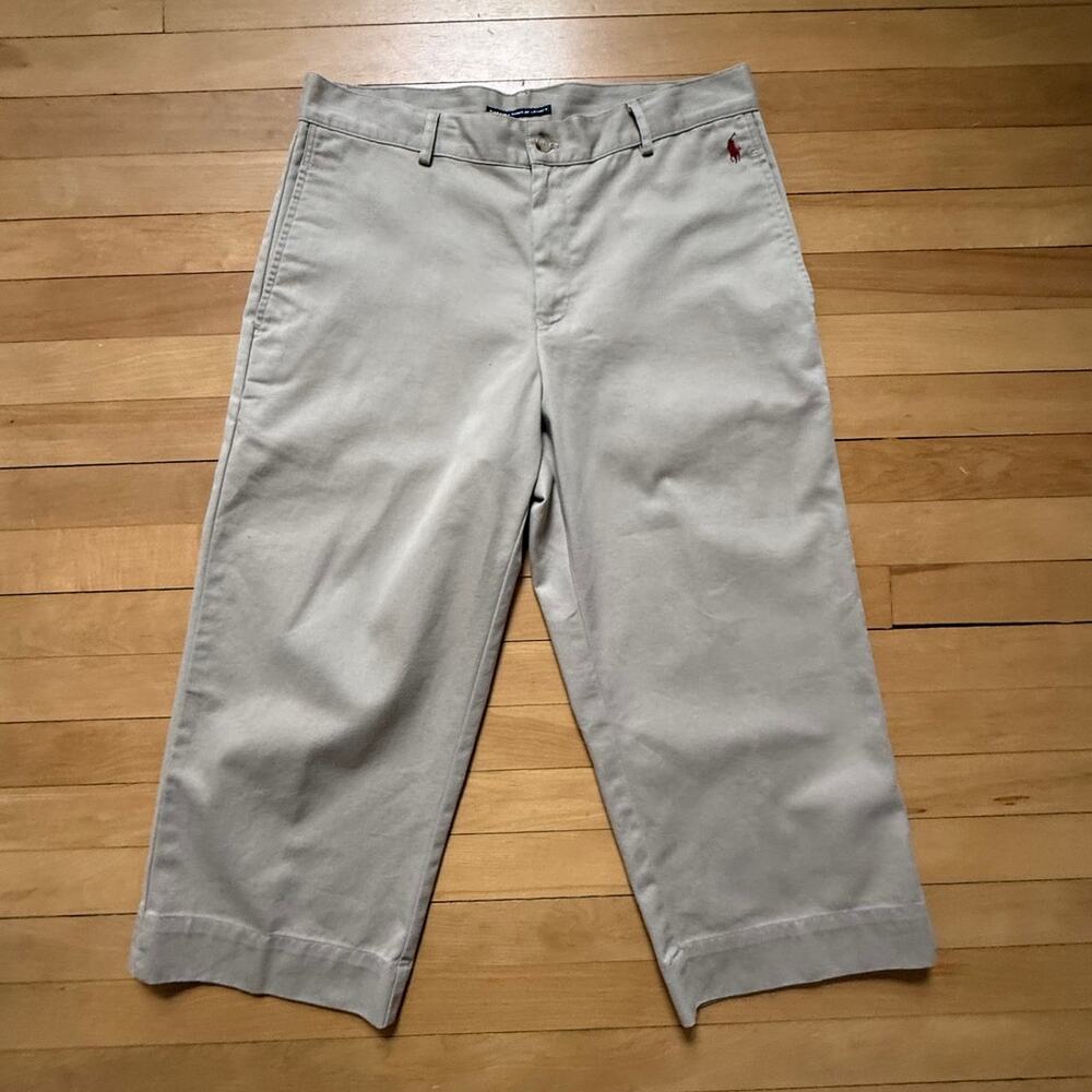 Vintage Ralph Lauren Khaki Wide-Leg Capri Pants - Women's Size 12 - EUC - Picture 2 of 6